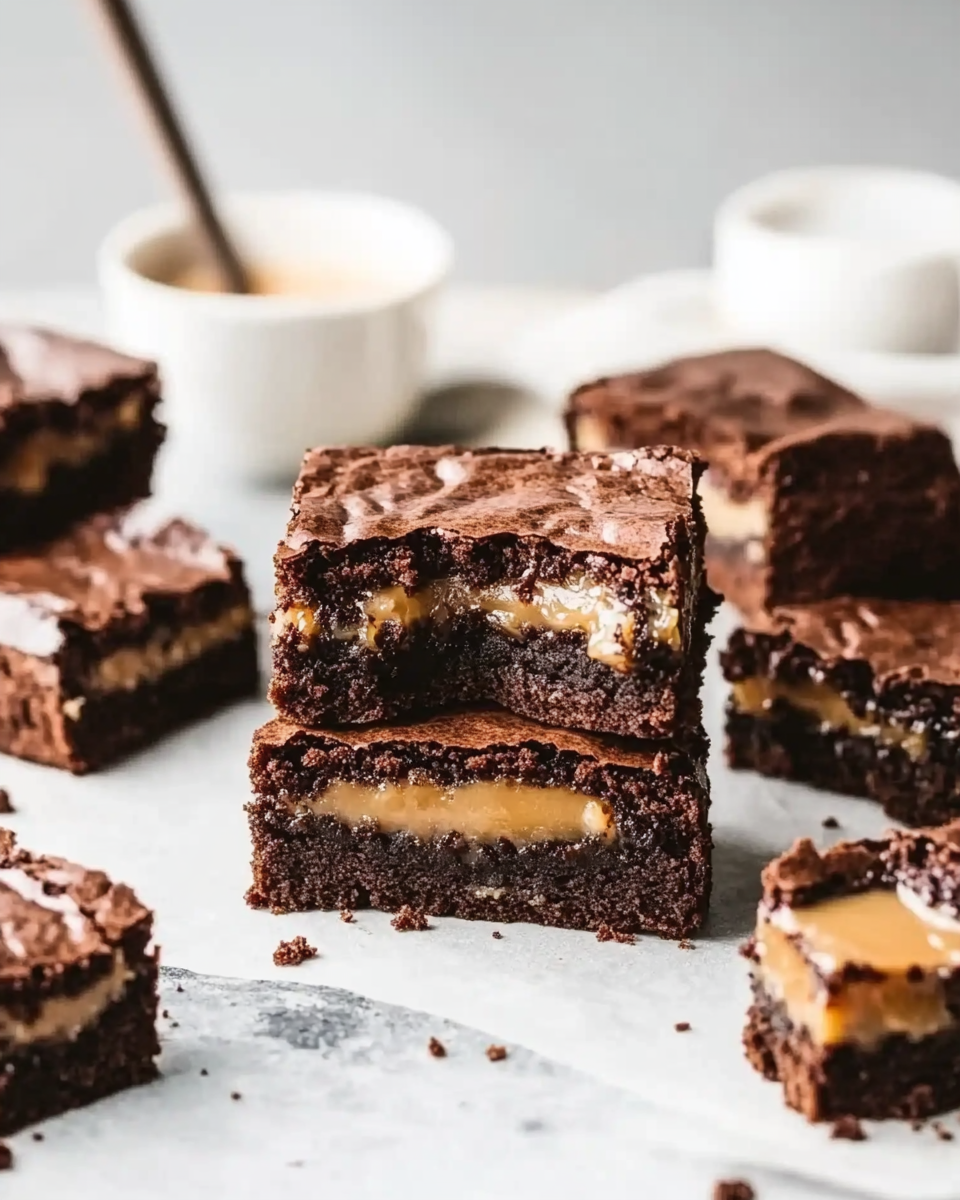Salted Caramel Stuffed Brownies