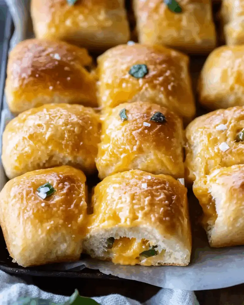 Salted Honey Butter Jalapeño Cheddar Rolls