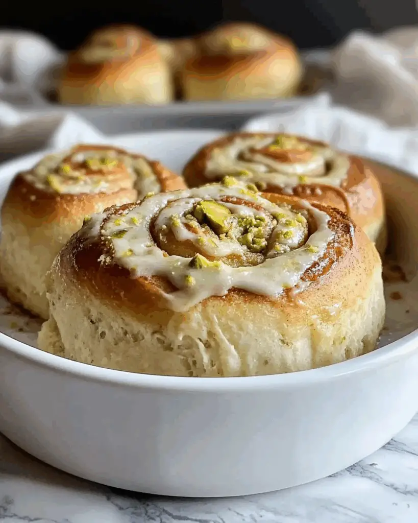 Small Batch Pistachio Cream Cinnamon Rolls