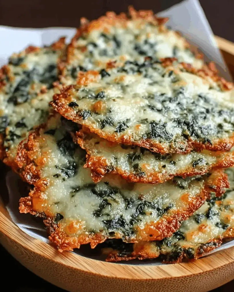 Spinach Dip Cheese Crisps