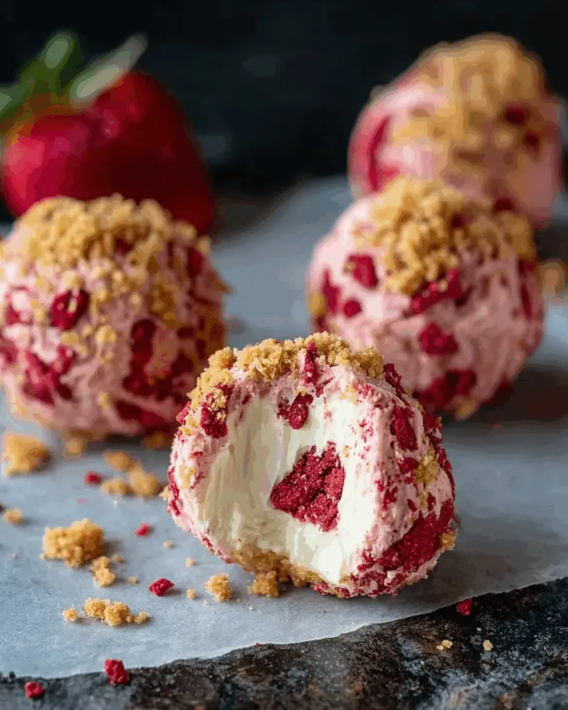 Strawberry Shortcake No-Bake Balls