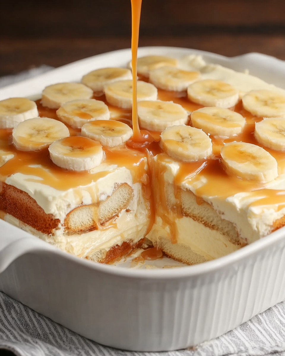 Banana Pudding Tiramisu with Caramel