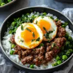 Cantonese Ground Beef Rice and Eggs