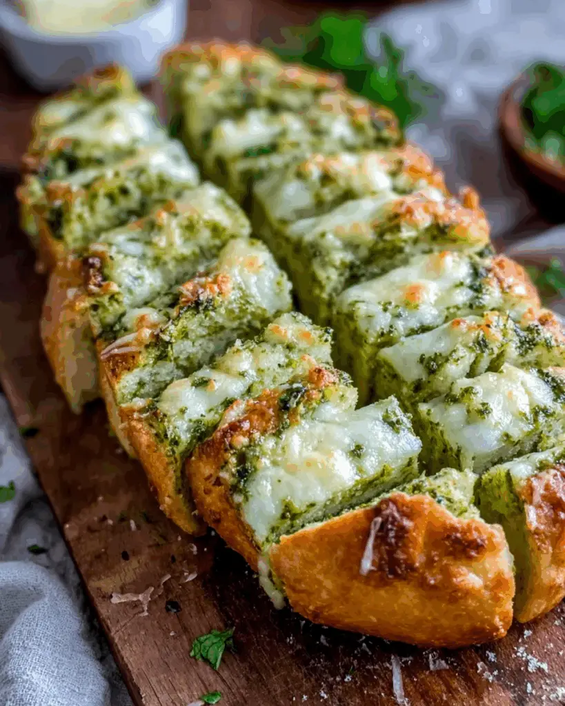 Cheesy Pesto Garlic Bread