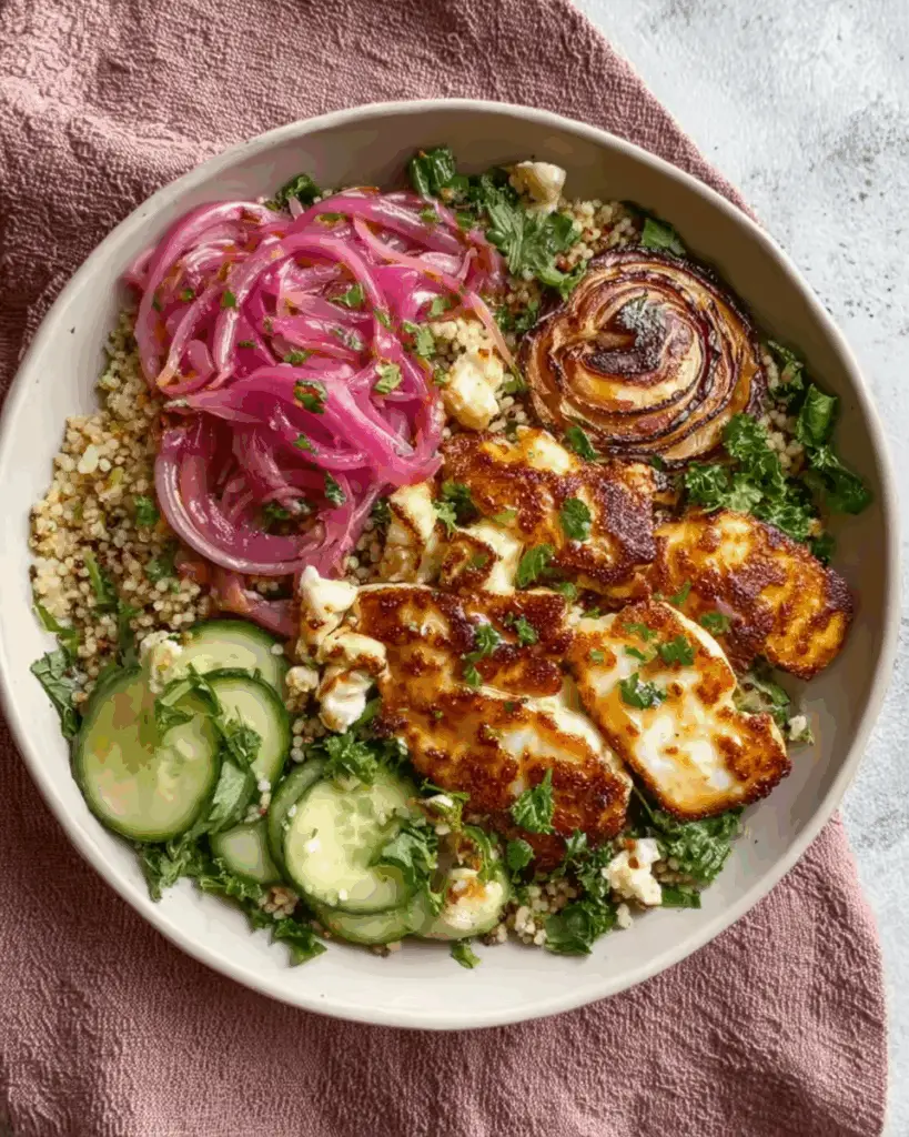 Hot Honey Halloumi and Couscous Salad
