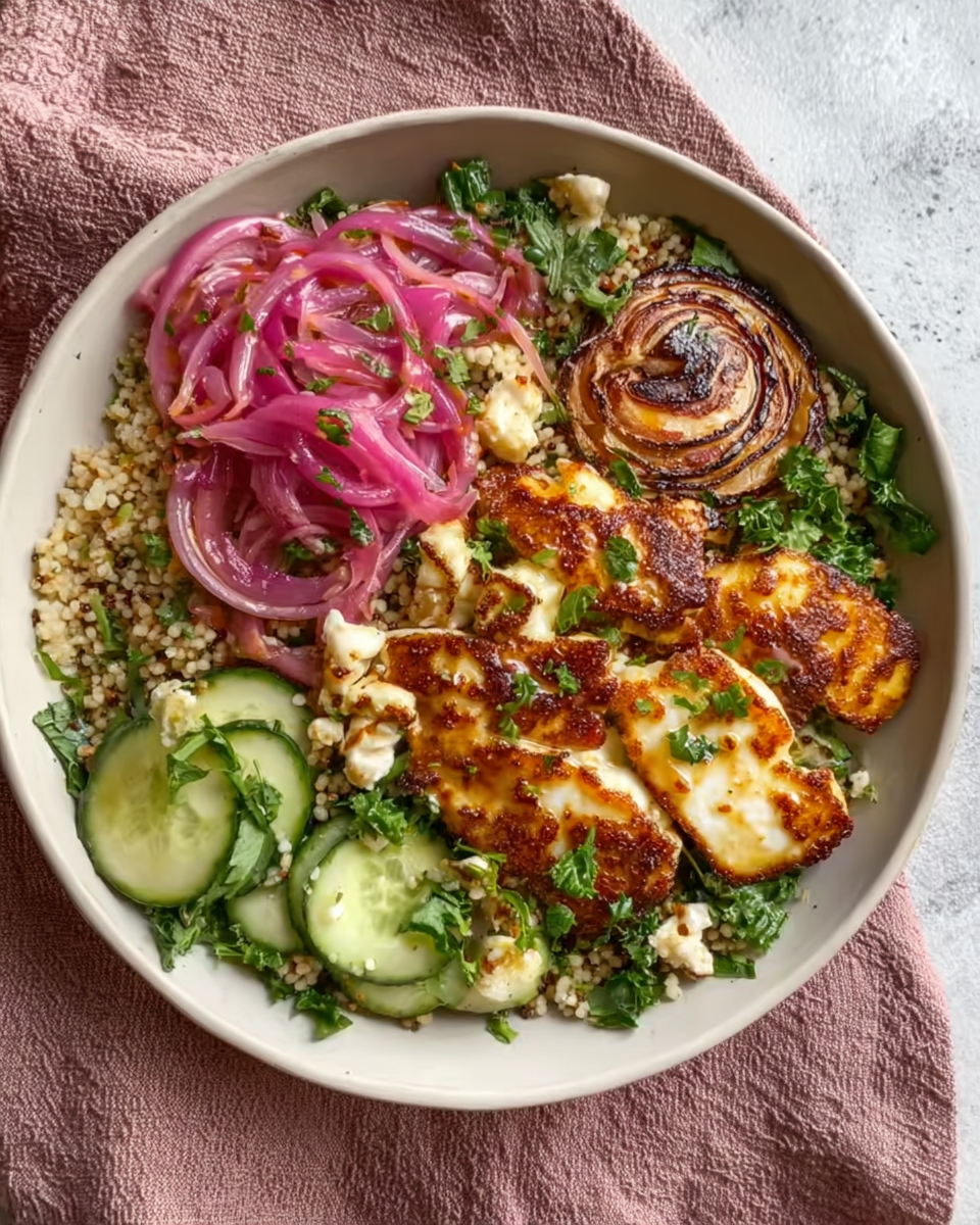 Hot Honey Halloumi and Couscous Salad