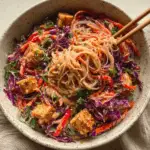 Miso Peanut Rainbow Noodle Salad