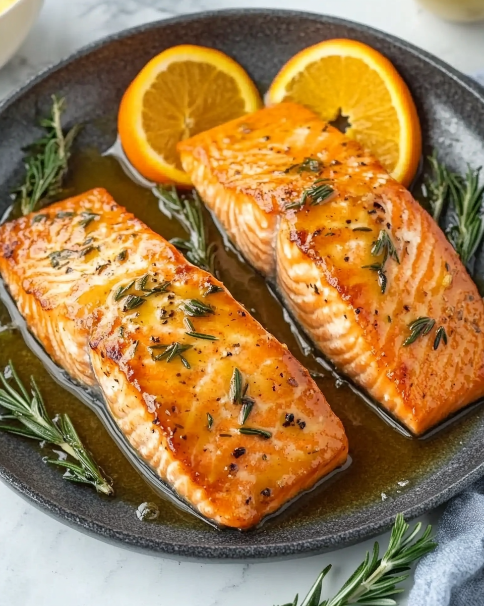 Orange Rosemary Glazed Salmon