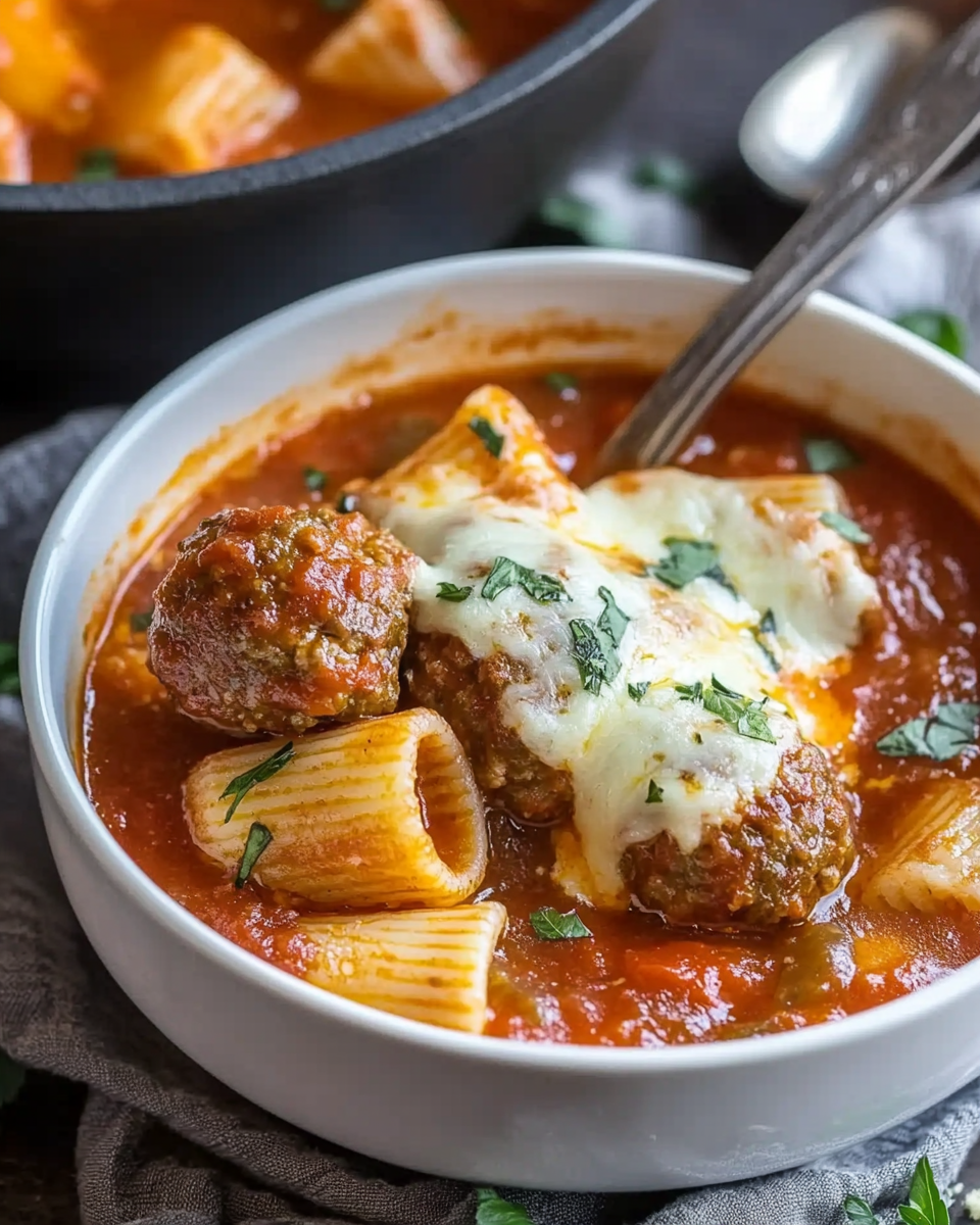 Rigatoni Meatball Soup