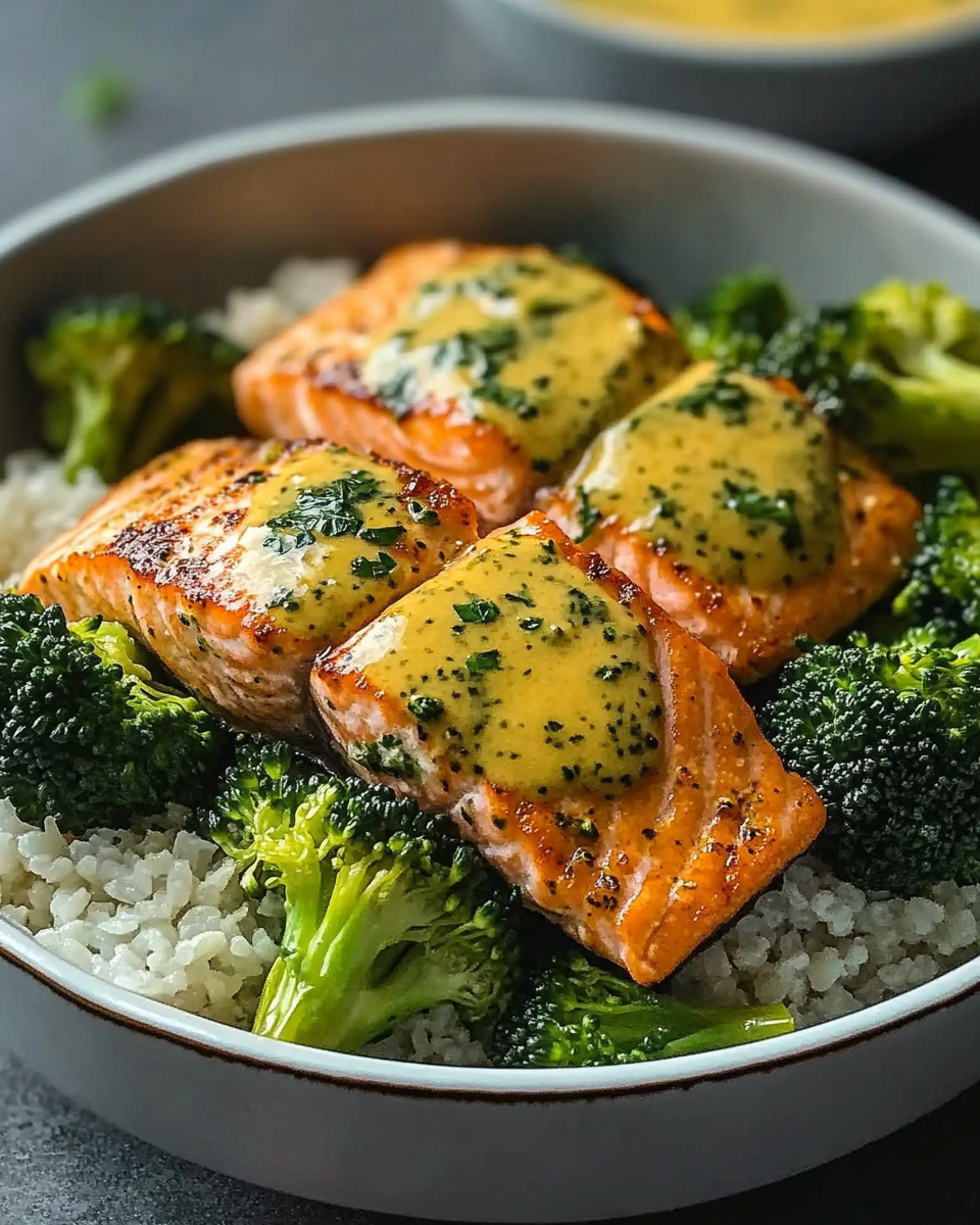 Salmon Broccoli Bowl