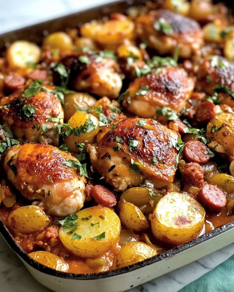 Spanish Chicken with Chorizo and Potatoes