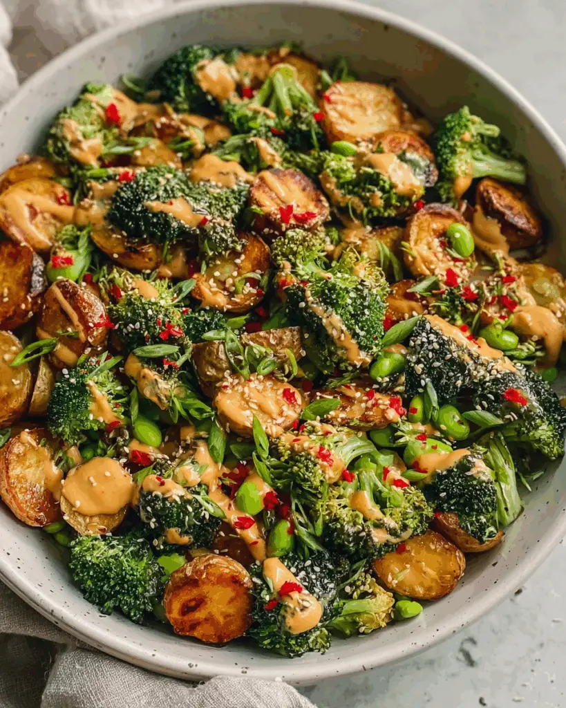 Sweet Chili Roasted Potato Broccoli Salad