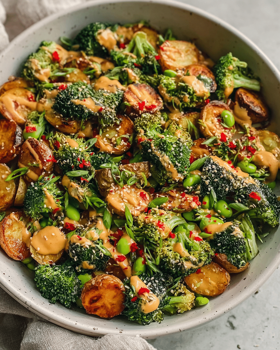 Sweet Chili Roasted Potato Broccoli Salad