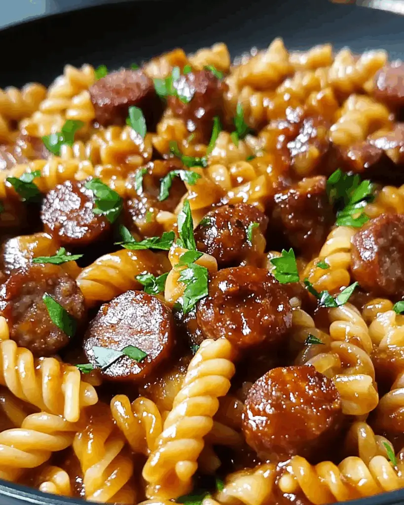 Sweet and Tangy BBQ Sausage Pasta