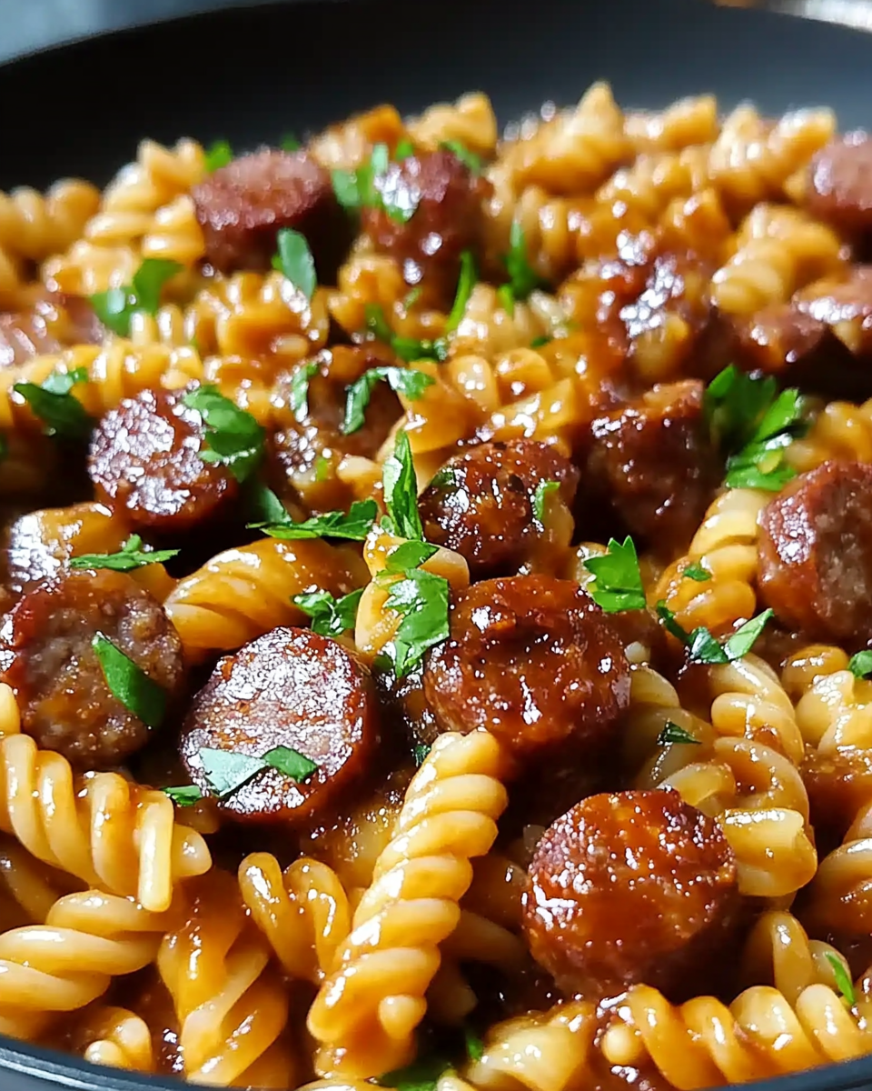 Sweet and Tangy BBQ Sausage Pasta