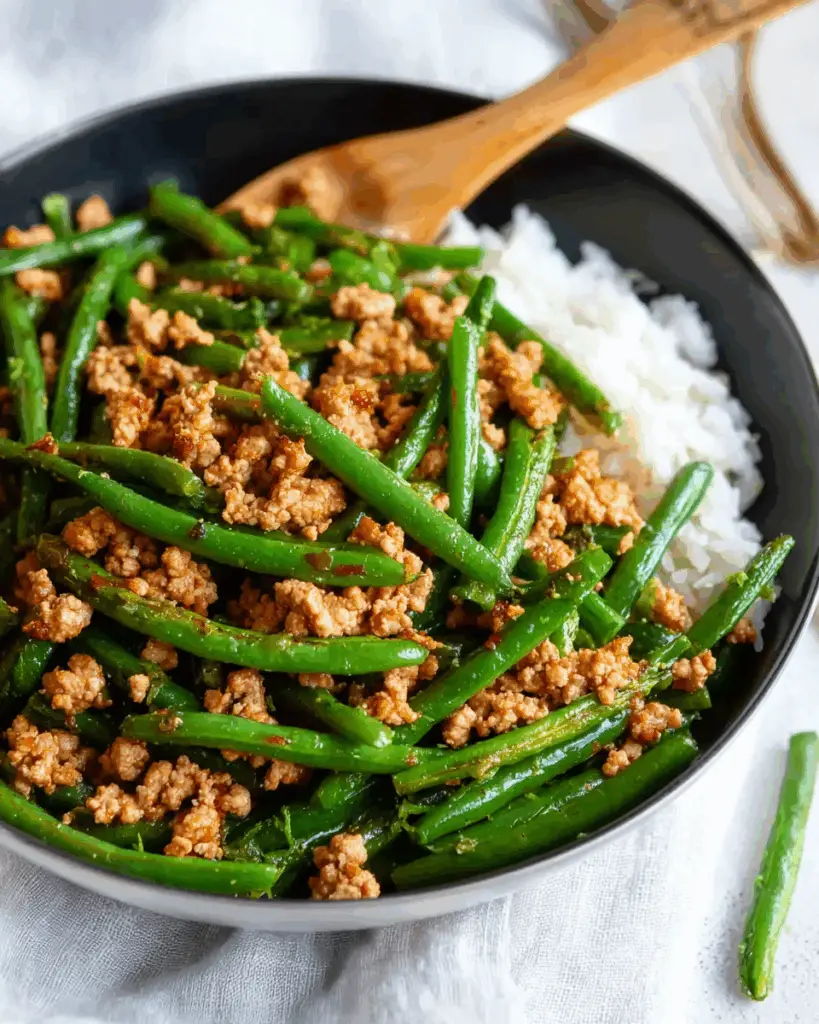 Tasty Ground Turkey and Green Beans