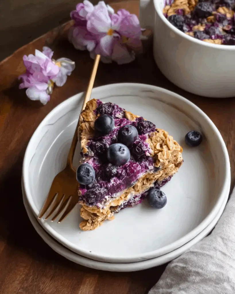Vegan Protein Blueberry Cake Baked Oatmeal