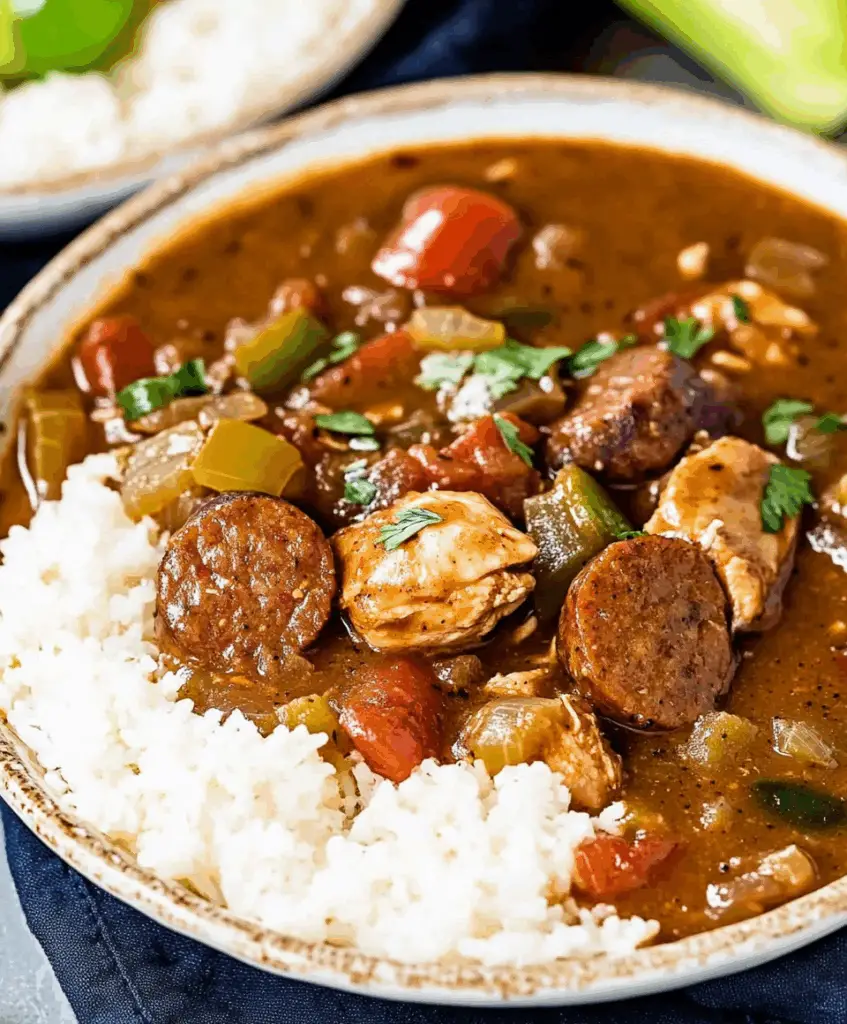 New Orleans Cajun Chicken and Andouille Sausage Gumbo