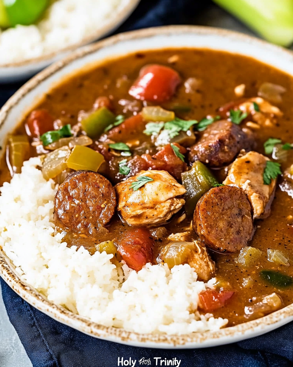 New Orleans Cajun Chicken and Andouille Sausage Gumbo
