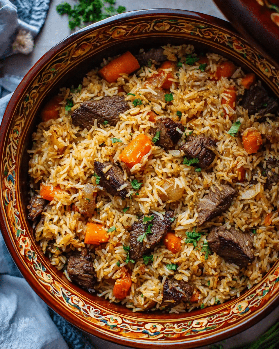 Beef Plov (Ukrainian Rice Pilaf)