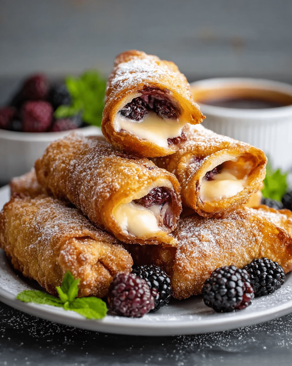 Blackberry Cheesecake Egg Rolls