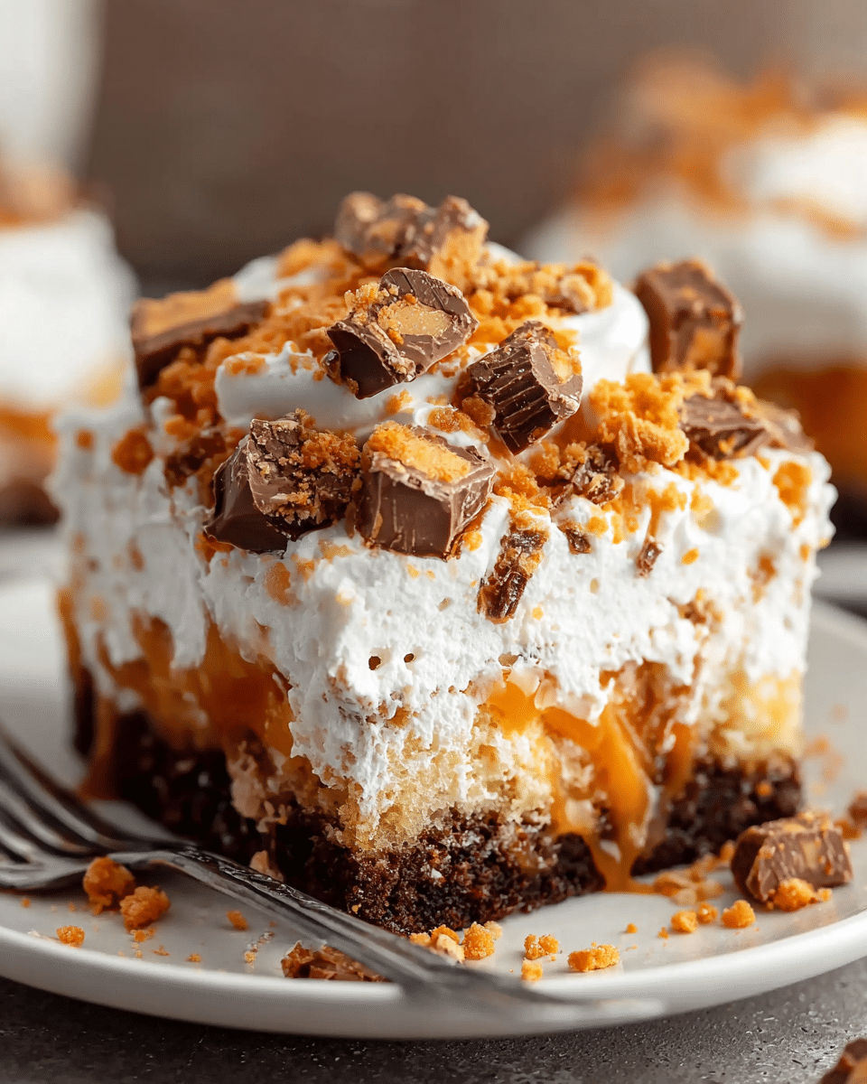 Butterfinger Poke Cake