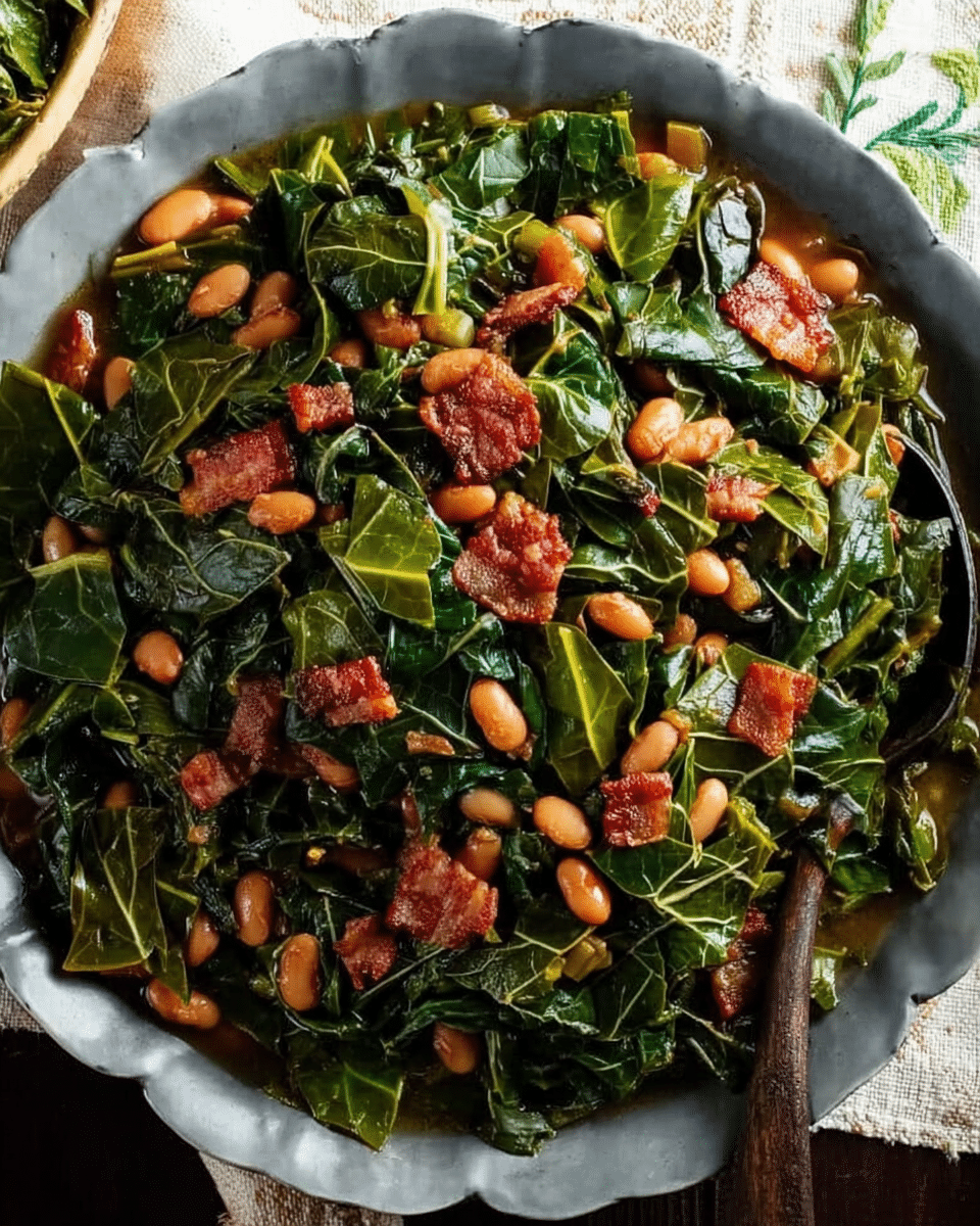 Collard Greens with Bacon and Pinto Beans