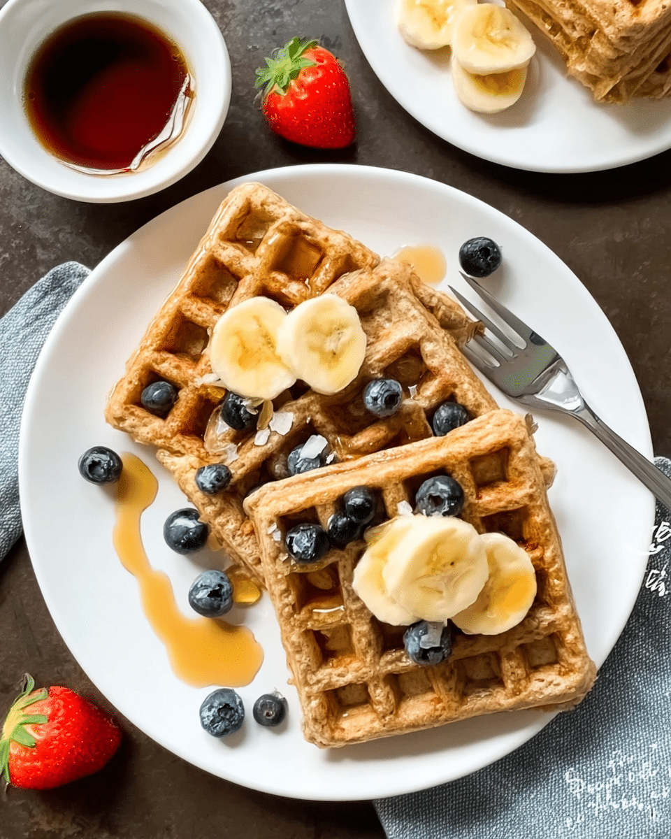 Banana Oat Waffles (Gluten-Free & Vegetarian)