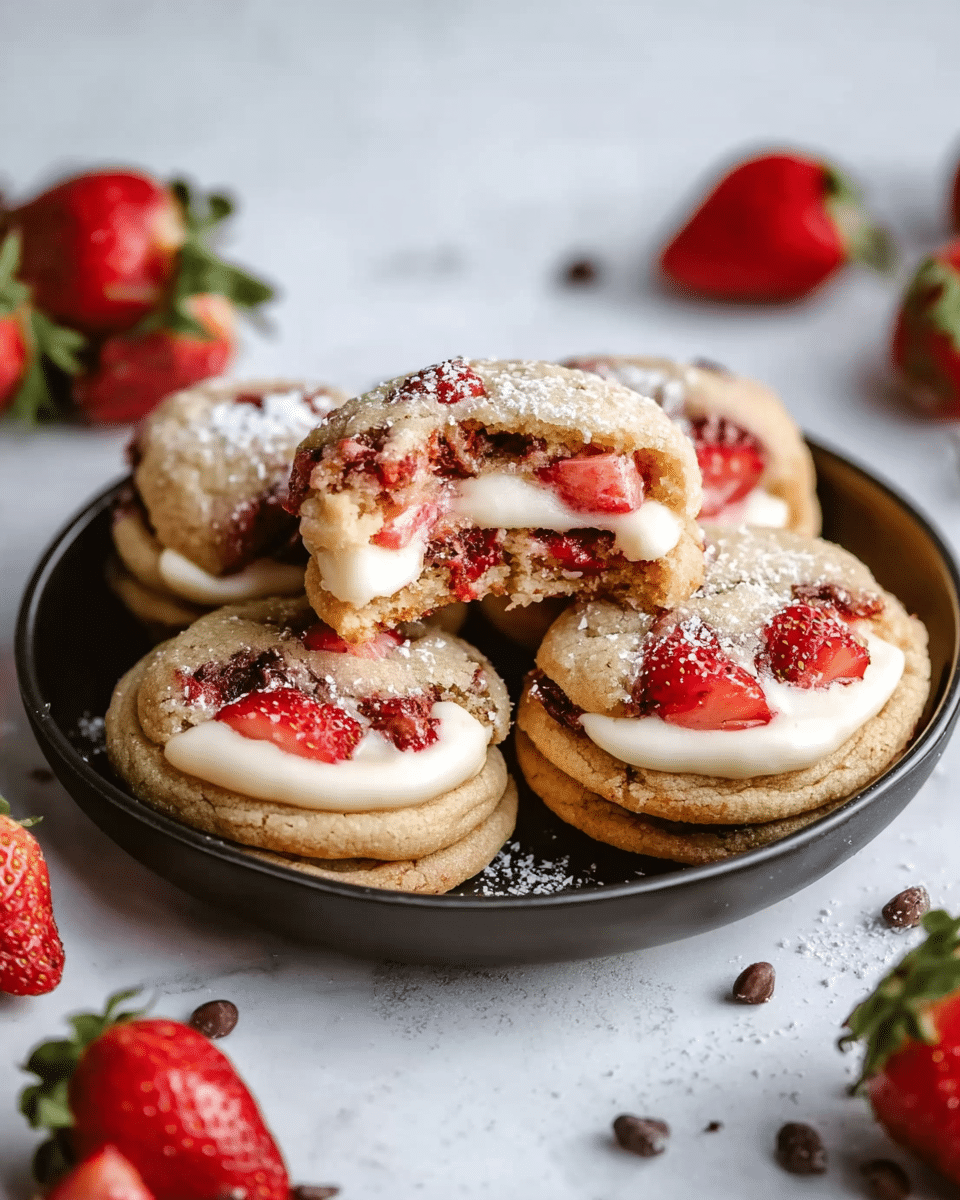 Strawberry Cheesecake Stuffed Cookies