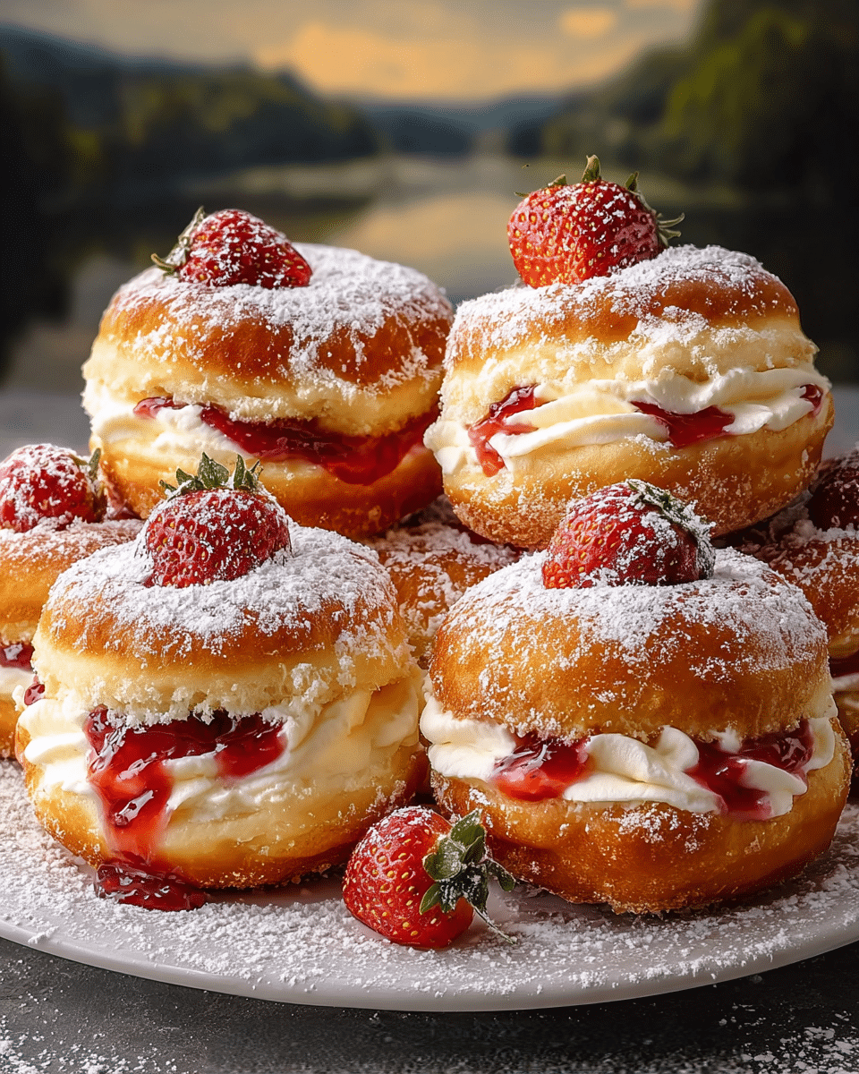 Strawberry Cheesecake Stuffed Donuts