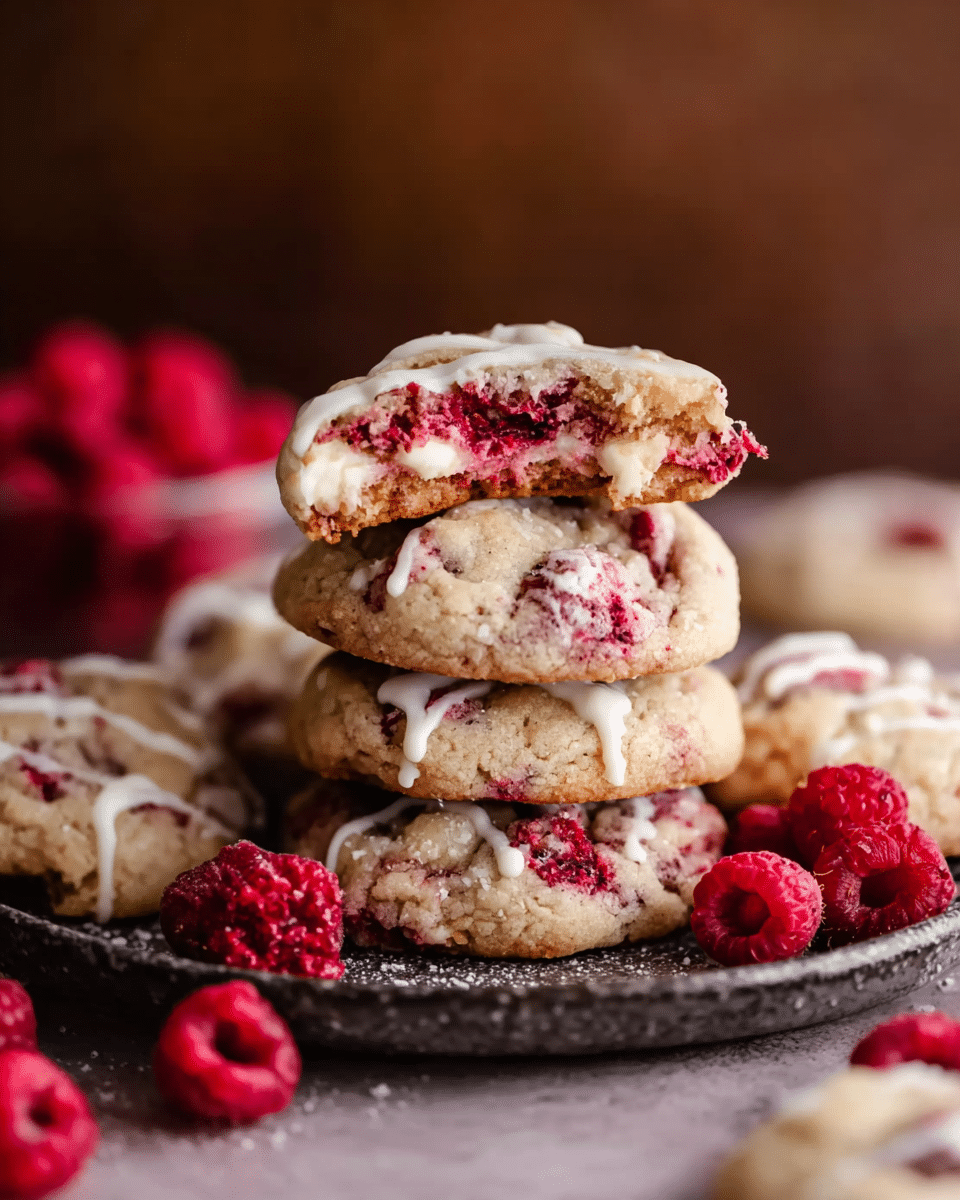 White Chocolate Raspberry Cheesecake Cookies