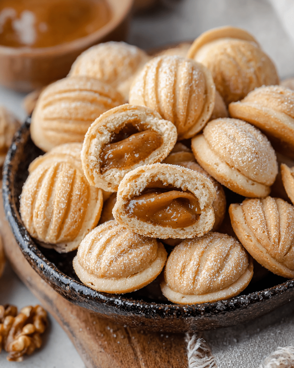 Simple Walnut Cookies with Dulce de Leche (Oreshki)