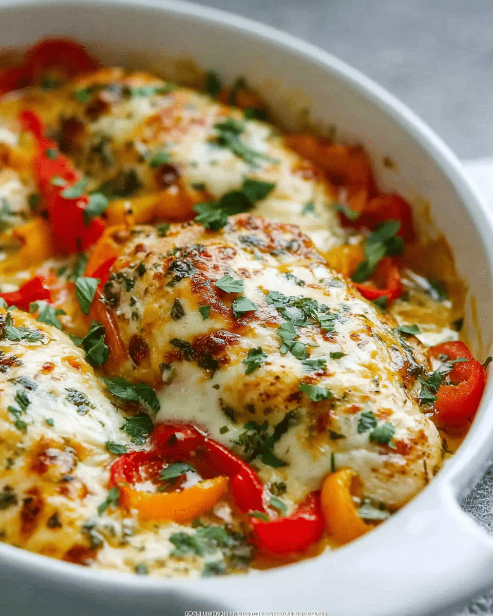 Cheesy Baked Chicken with Bell Peppers