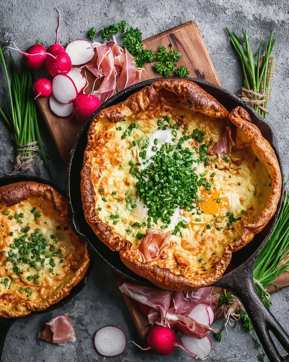 Cheddar and Chive Savory Dutch Babies