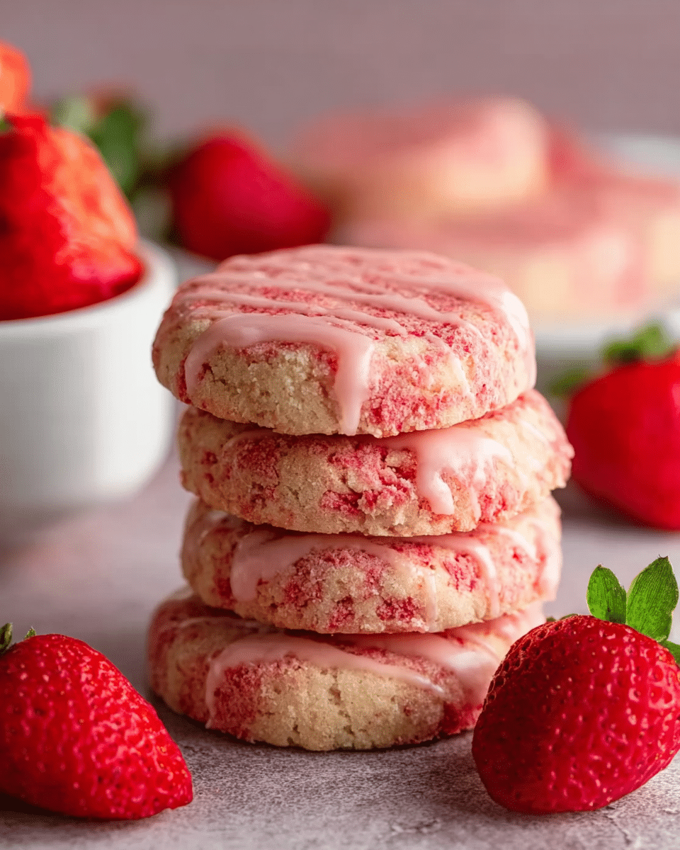 Strawberry Shortbread Cookies