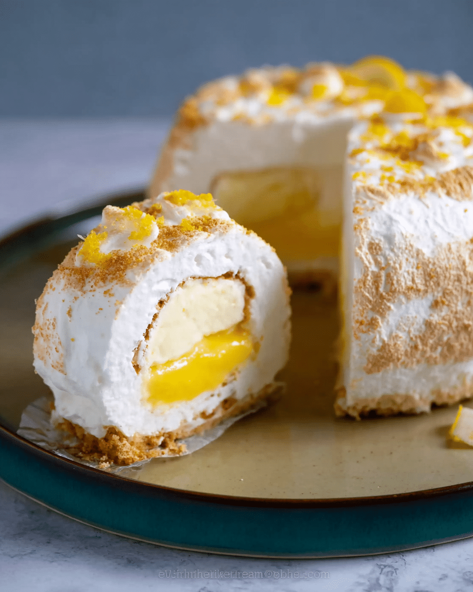 Meringue Cake with Custard Filling