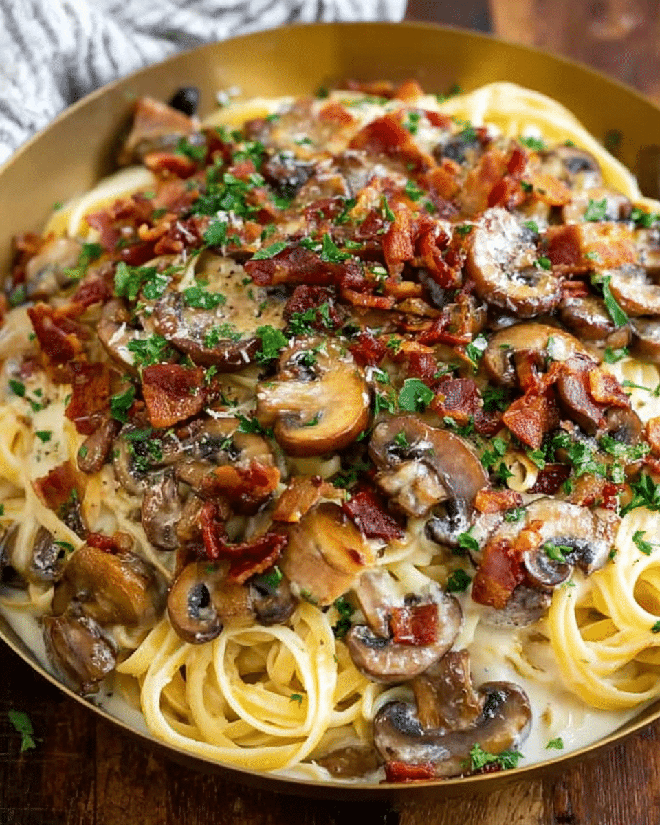 Mushroom Pasta with Bacon