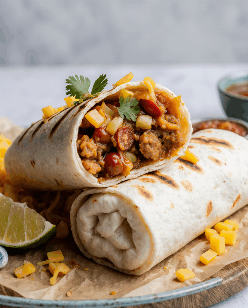 Pork and Bean Burritos