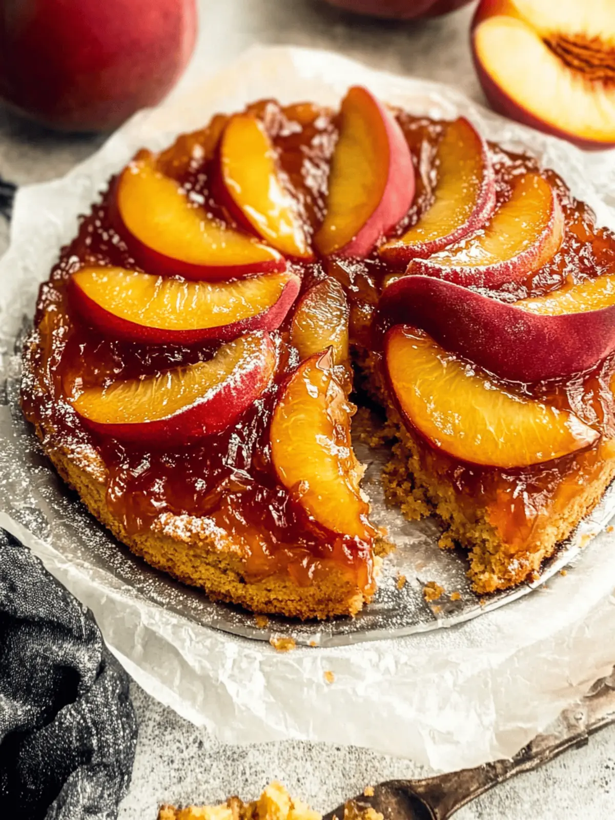 Bourbon Peach Upside Down Cake: A Sweet Summer Escape
