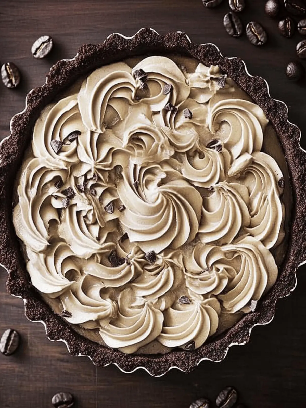 Dark Chocolate Tart with Espresso Whipped Cream