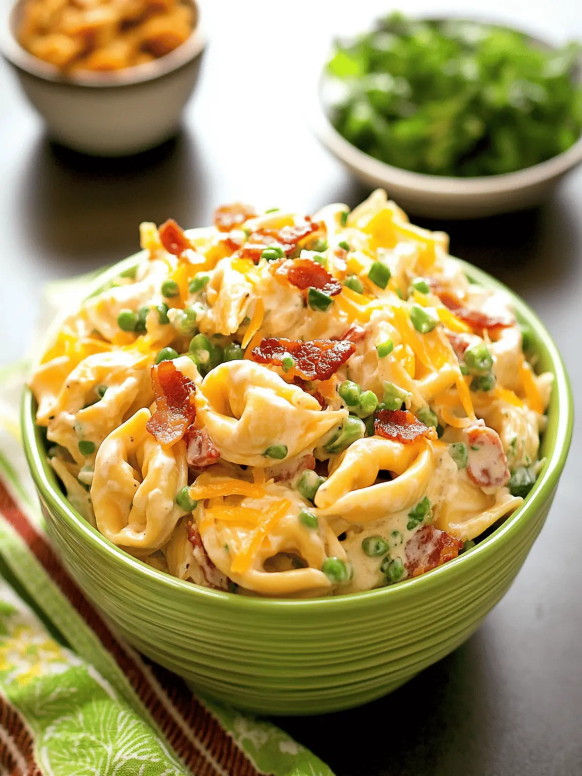 Cheddar Bacon Ranch Tortellini Salad