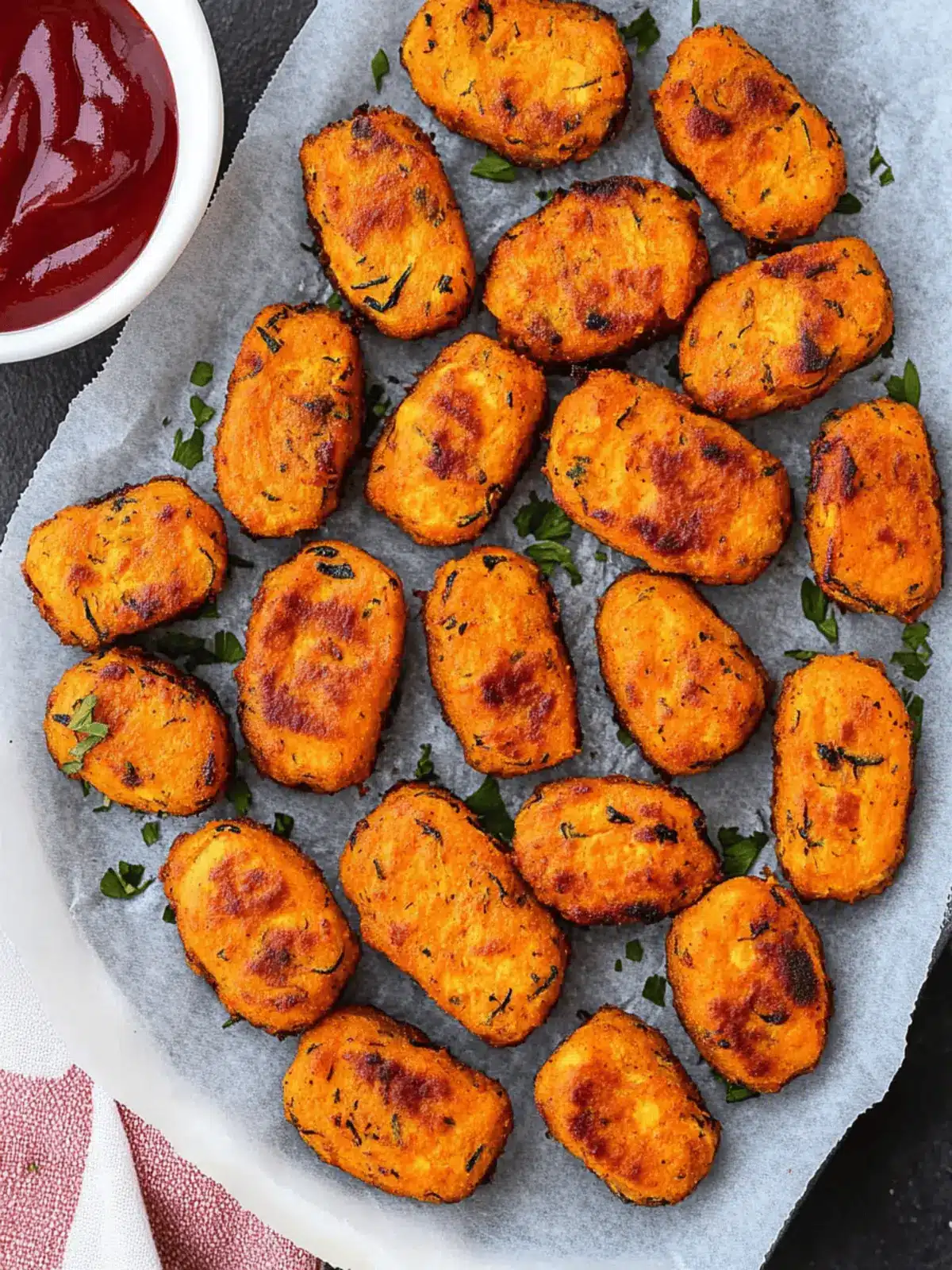 Baked Sweet Potato Zucchini Tots