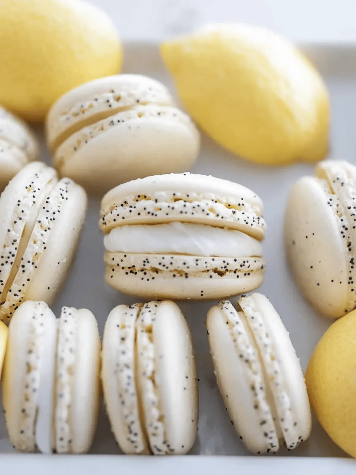 Lemon Poppy Seed Macarons