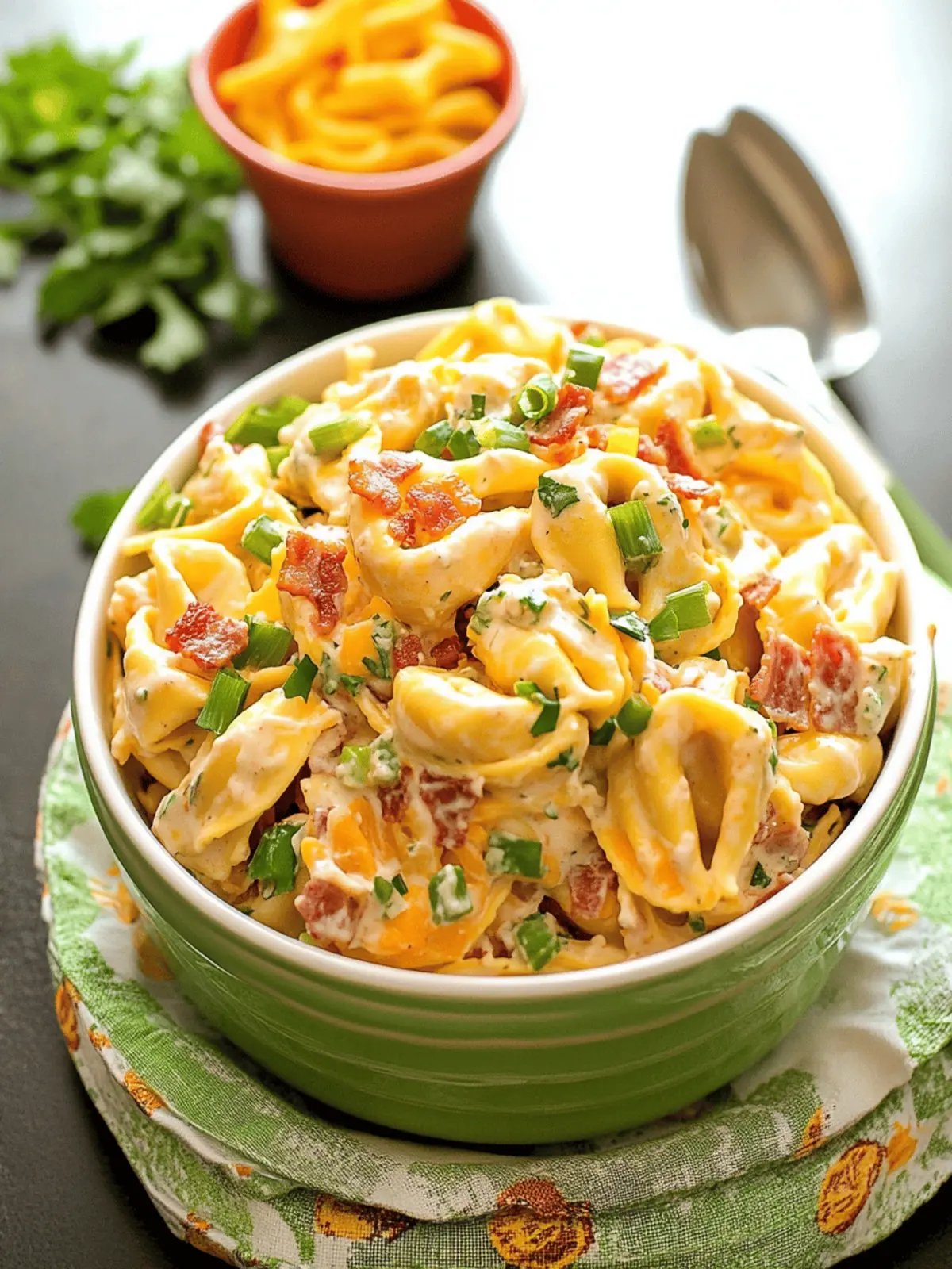 Cheddar Bacon Ranch Tortellini Salad