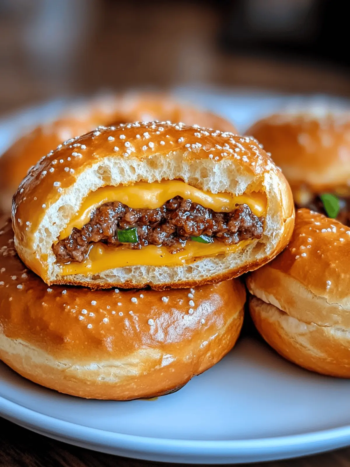 Cheeseburger Pretzel Bombs
