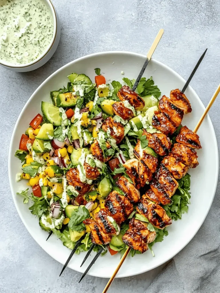 BBQ Chicken Skewer Salad