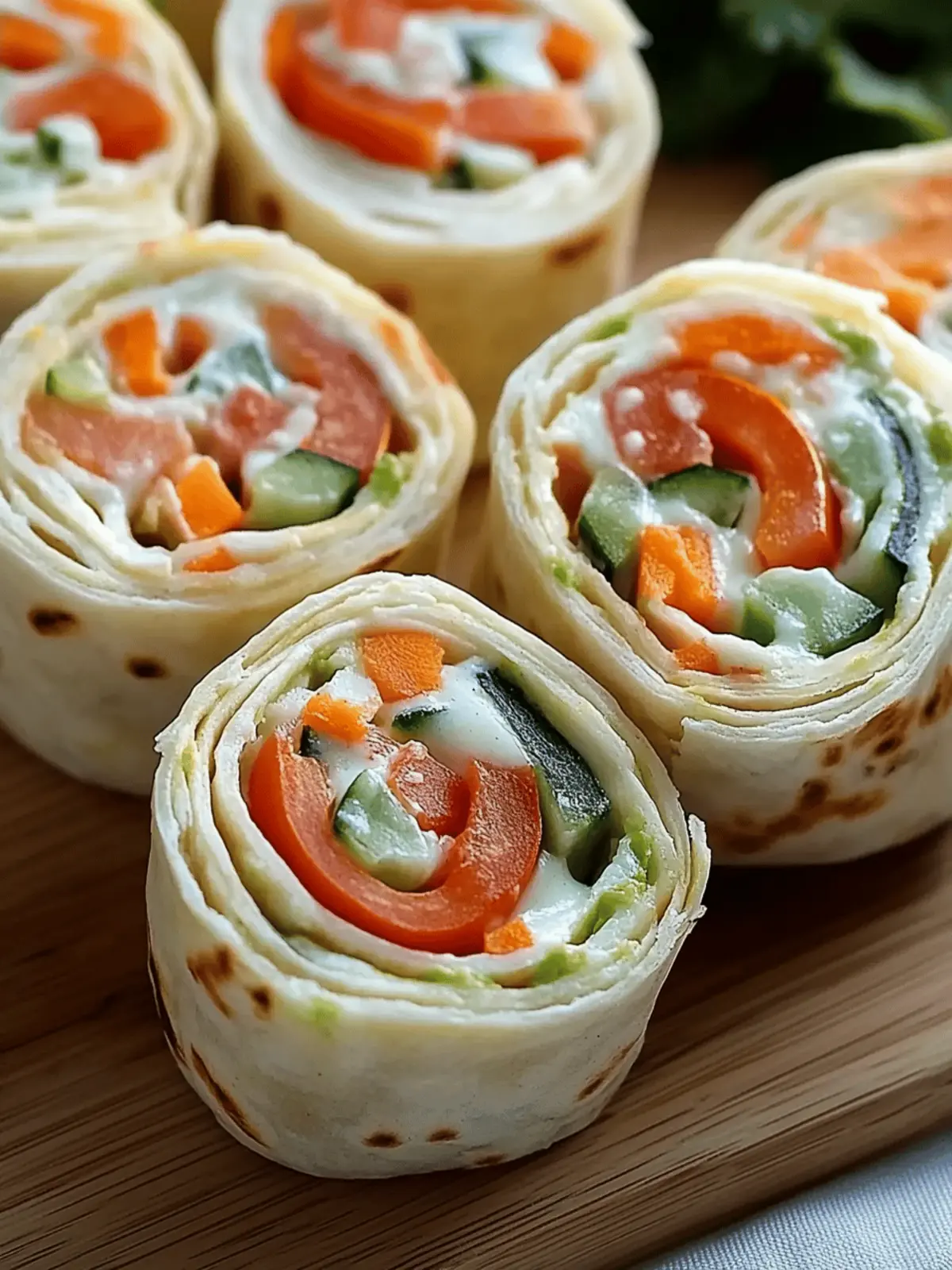 Fresh Vegetable Tortilla Roll Ups