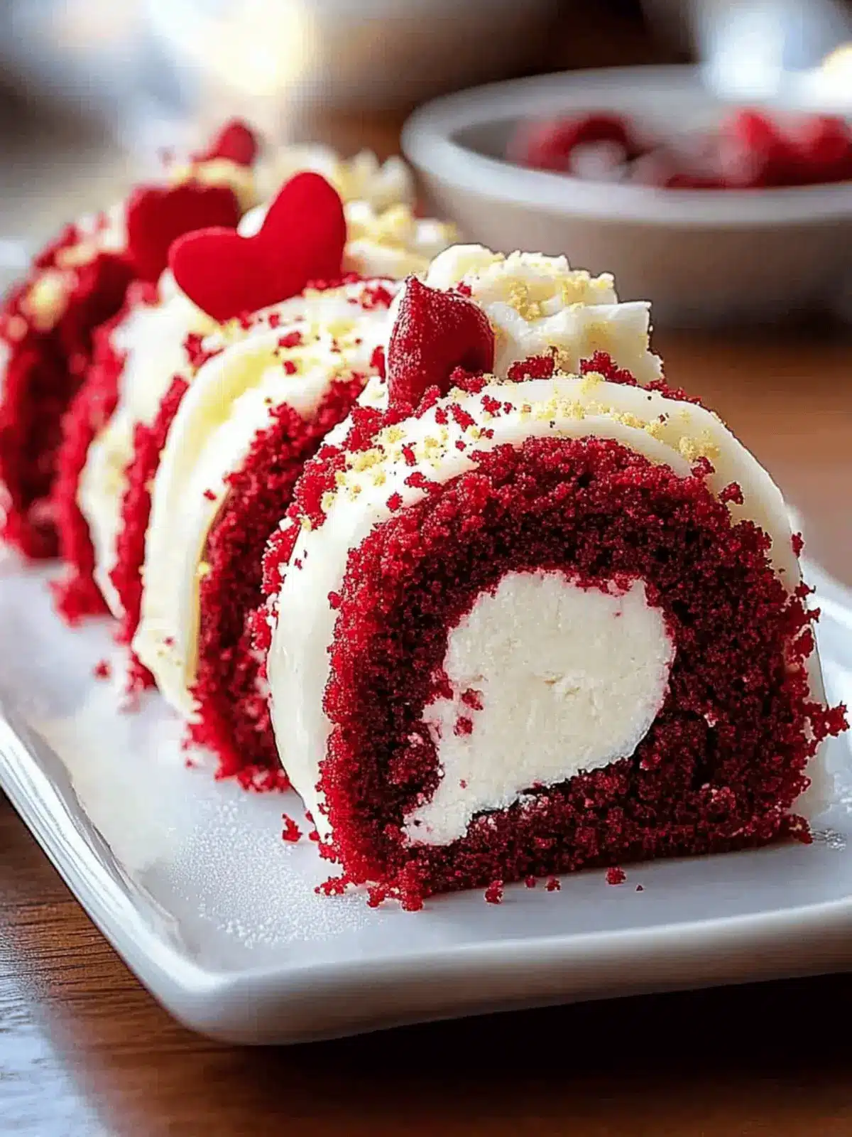 Red Velvet Cheesecake Sushi Roll Dessert
