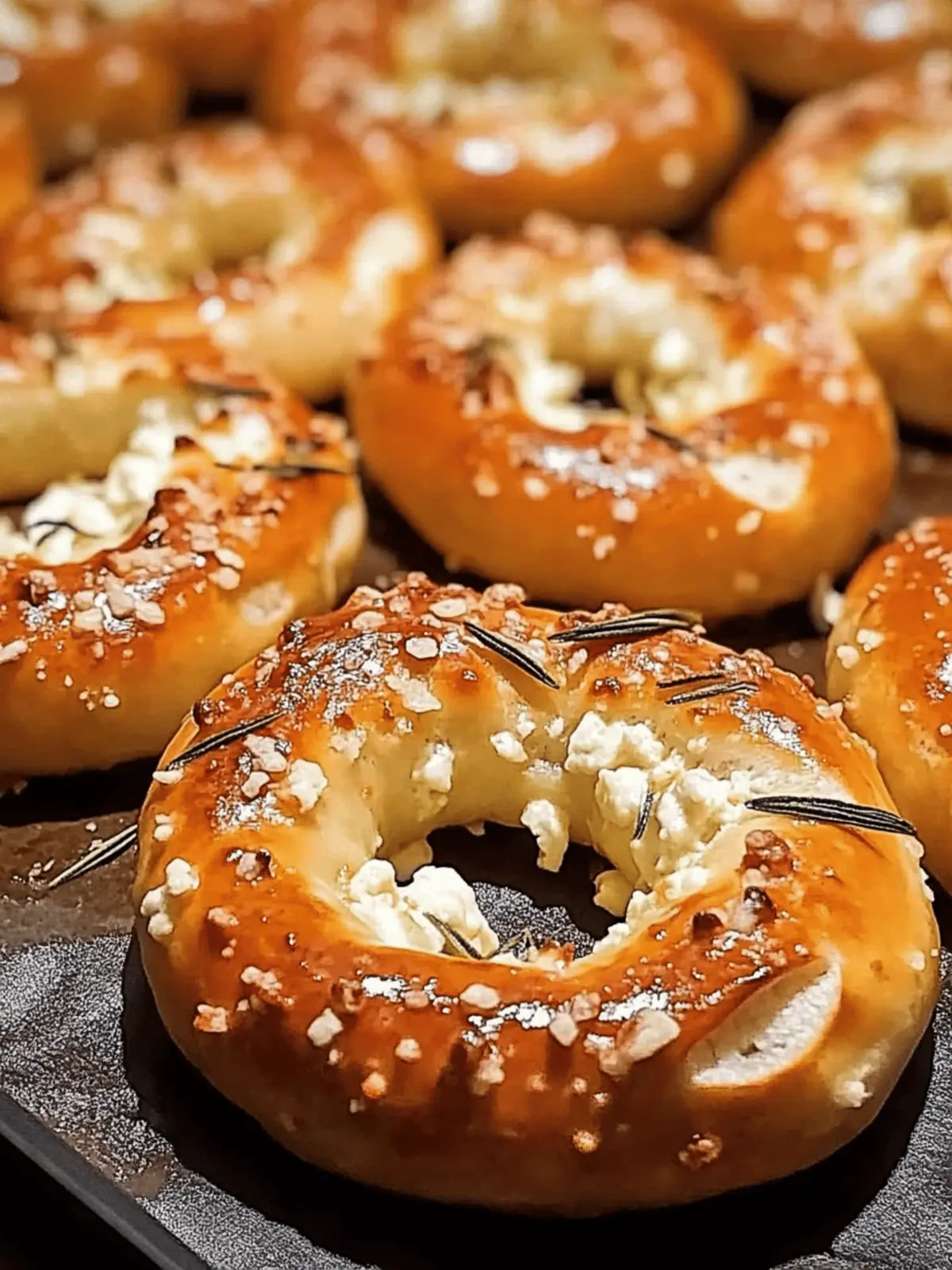 Rosemary Parmesan Pretzels with Mozzarella Filling