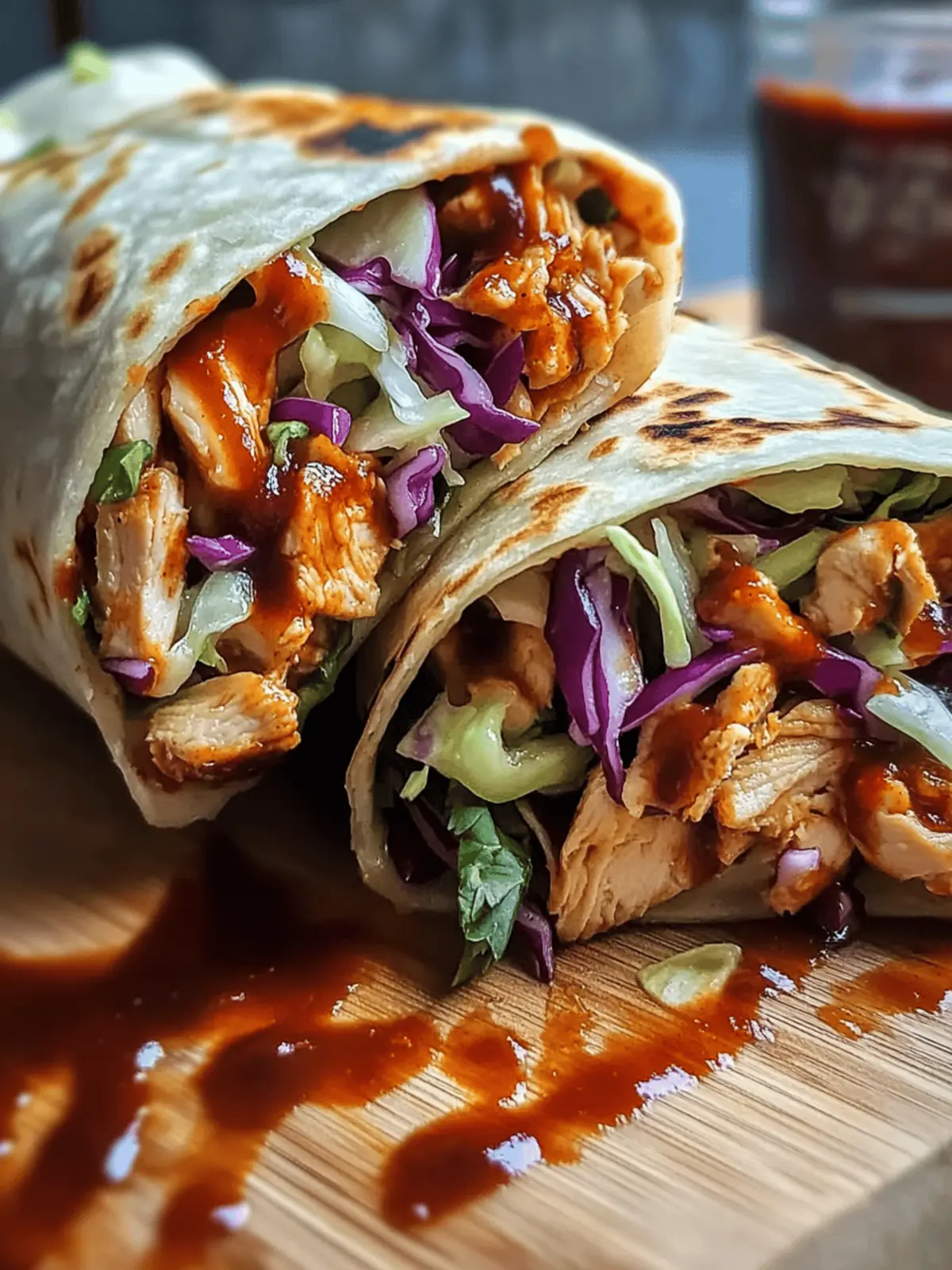 BBQ Chicken Coleslaw Wraps
